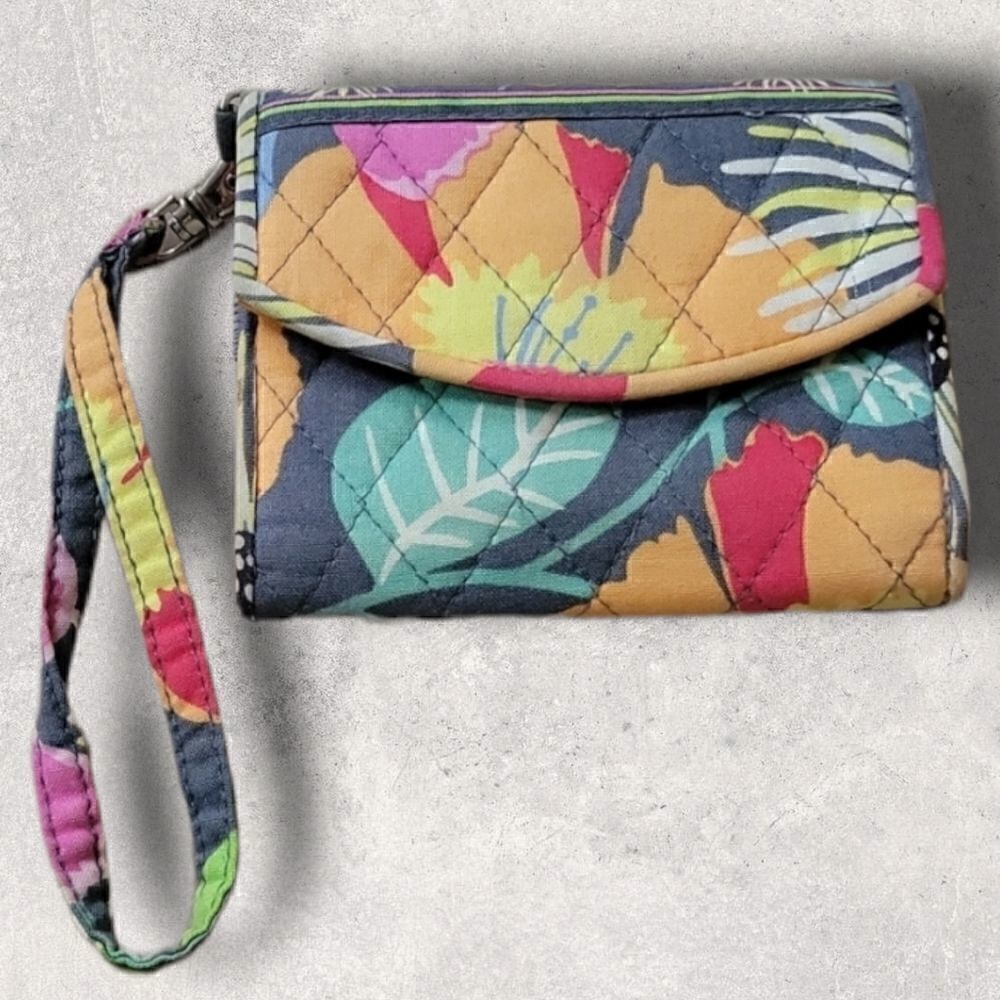 VERA BRADLEY JAZZY BLOOMS PATTERN SMALL WALLET AND PHONE CASE